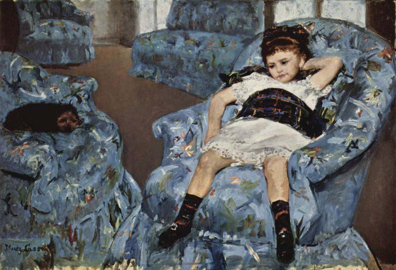 Mary Cassatt Little Girl in a Blue Armchair Spain oil painting art
